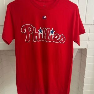 Majestic Phillies Red Short Sleeve Tee
